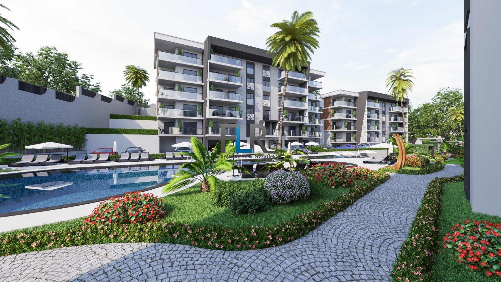 Brand New Luxury 3 Bedroom Apartment for Sale in a Complex in Kusadasi